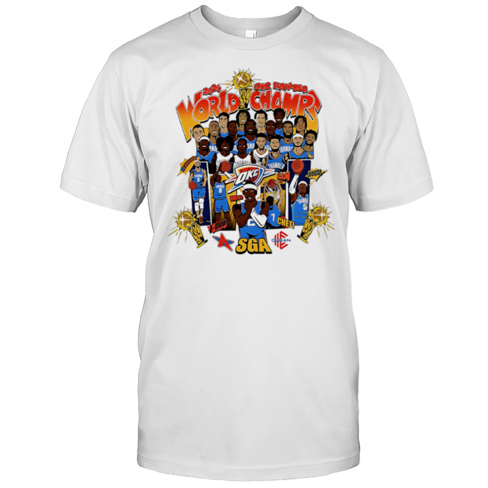Oklahoma City Thunder Nba World Champ Sga Chet J-dub Carushow Slava Luuuu team players cartoon shirt