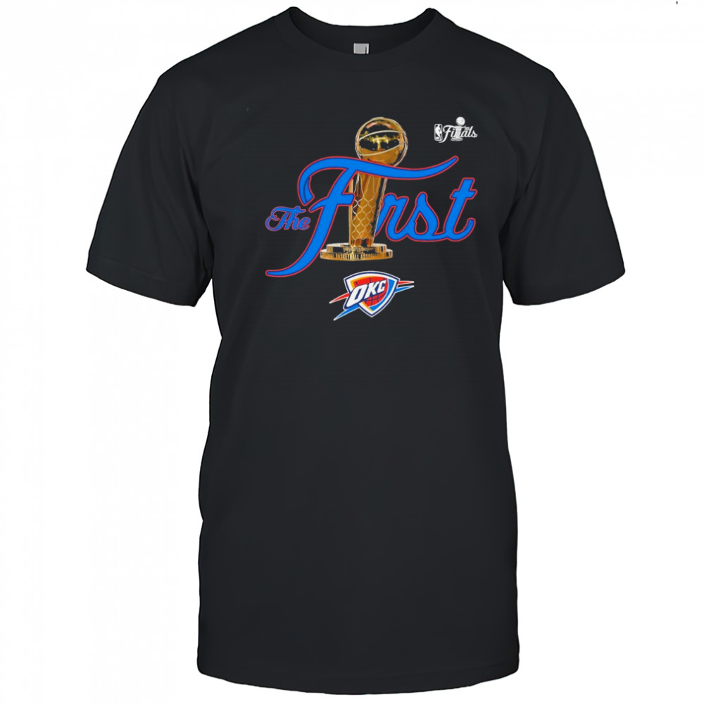 Oklahoma City Thunder Stadium Essentials Unisex 2025 NBA Finals Champions First T-Shirt