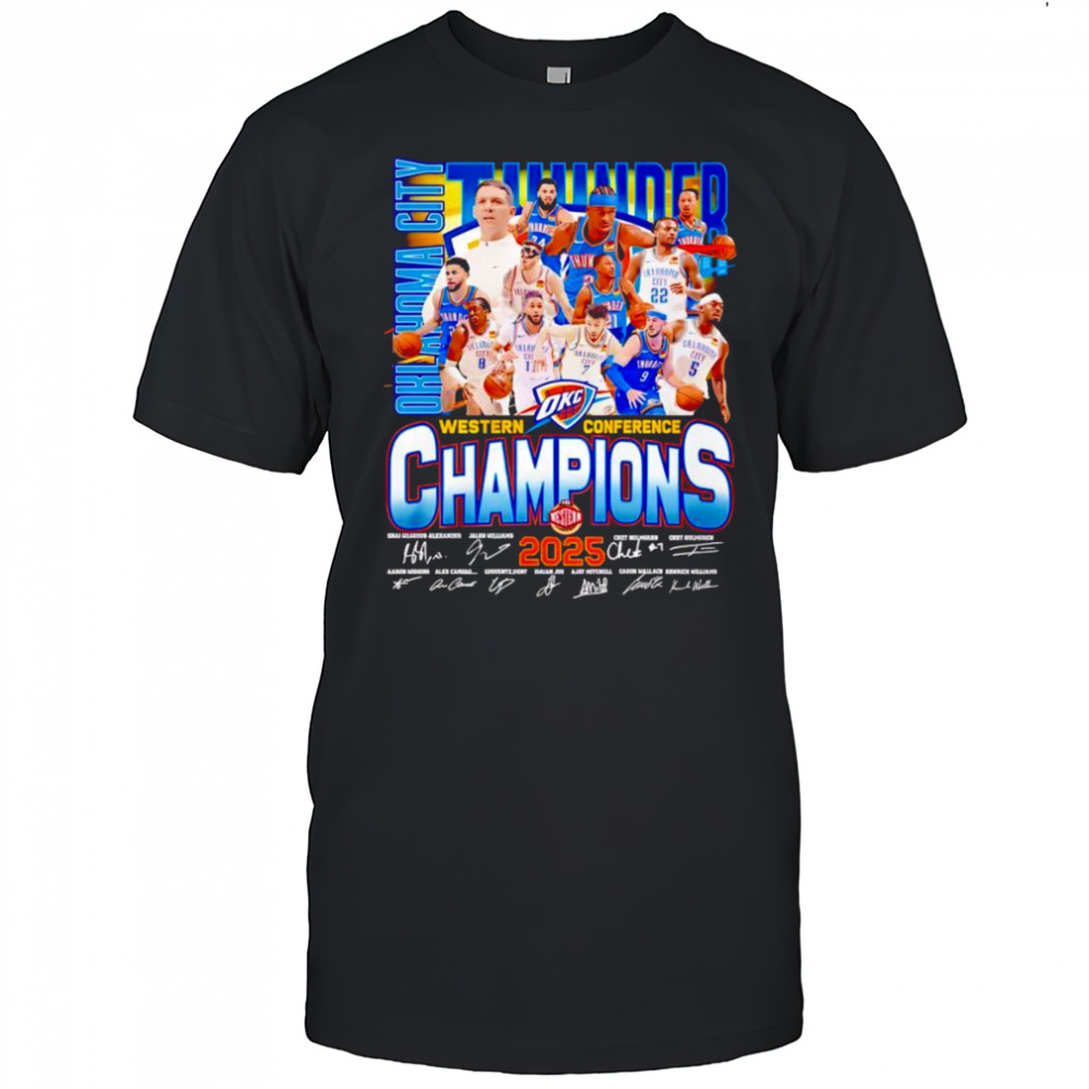 Oklahoma City Thunder Western Conference Champions 2025 signature shirt