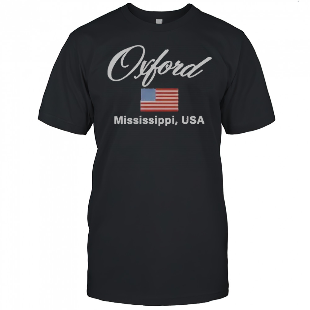 Ole Miss Oxford Vintage Flag Embroidered T-Shirt