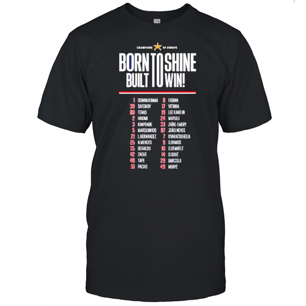 Paris Saint-germain 2025 Champions League Winners Roster T-shirt