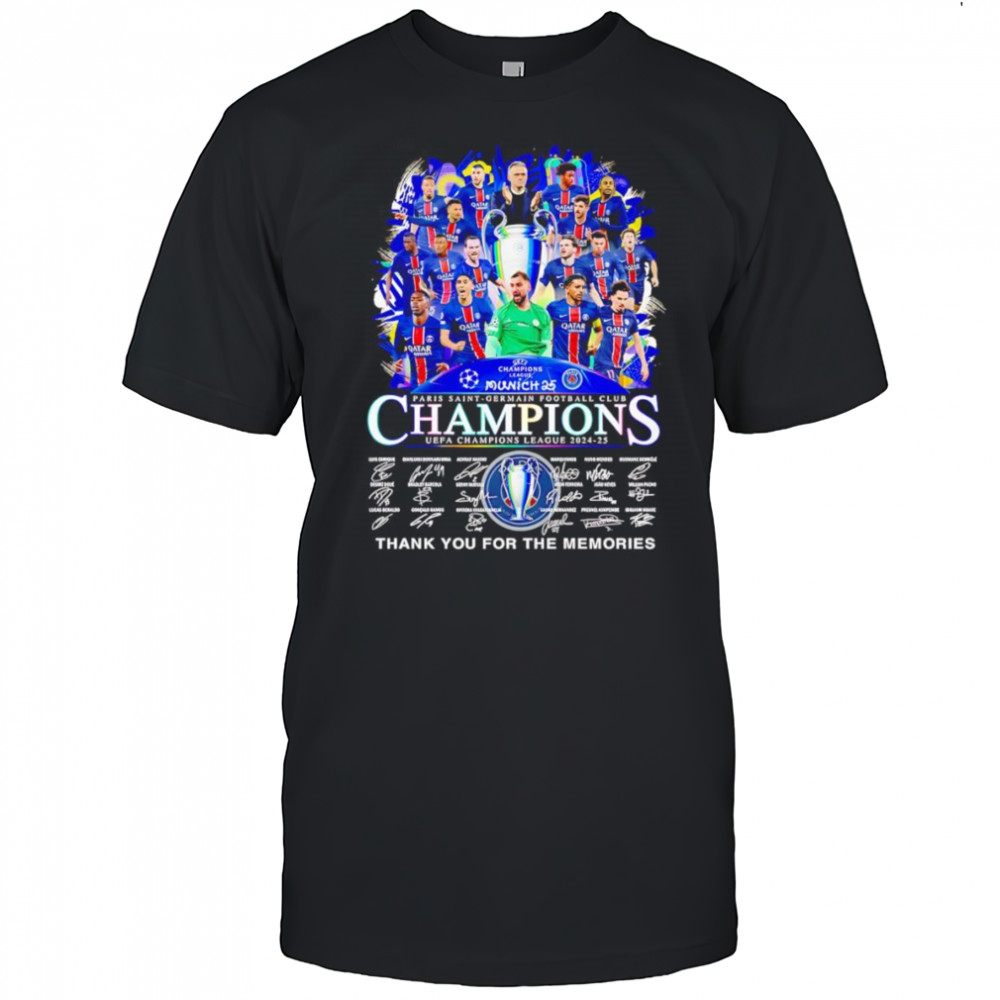 Paris Saint-Germain FC Champions UEFA Champions League thank you for the memories shirt