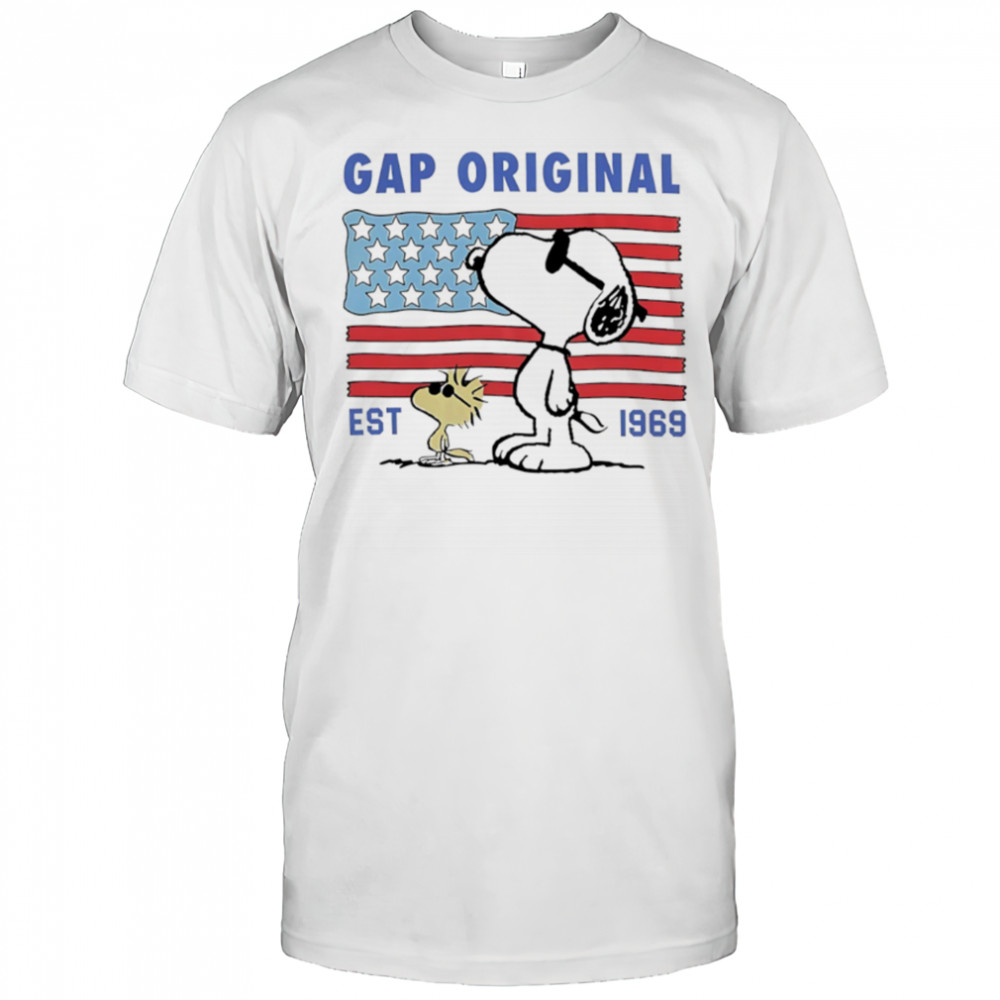 Peanuts Gap Original est 1969 American flag shirt
