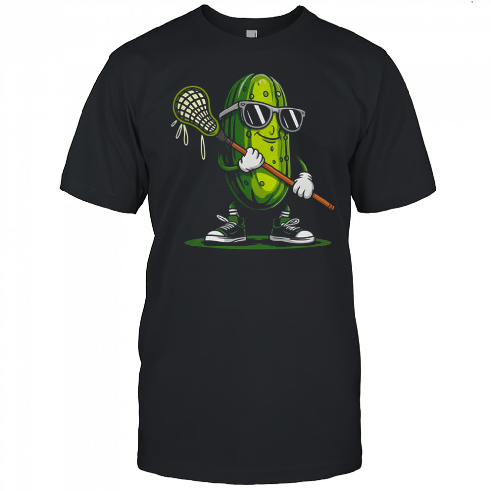 Pickle Playing Lacrosse Funny Sports For Boys Men Women shirt