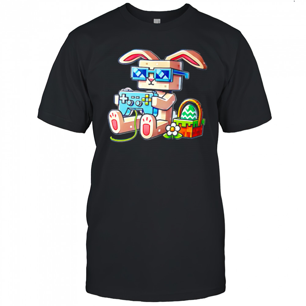 Pixel Gamer Bunny Easter Gaming shirt