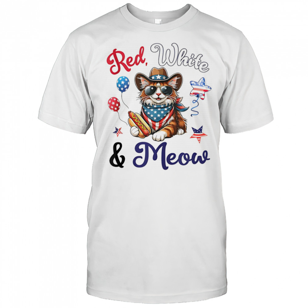 Red white and meow shirt