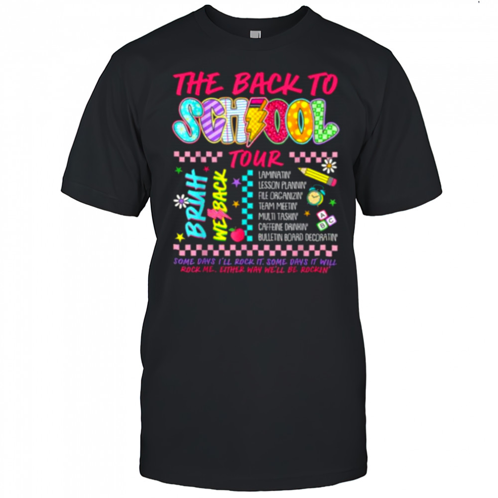 Retro Lightning Bolt ABCD Back To School Tour Teacher Funny Shirt