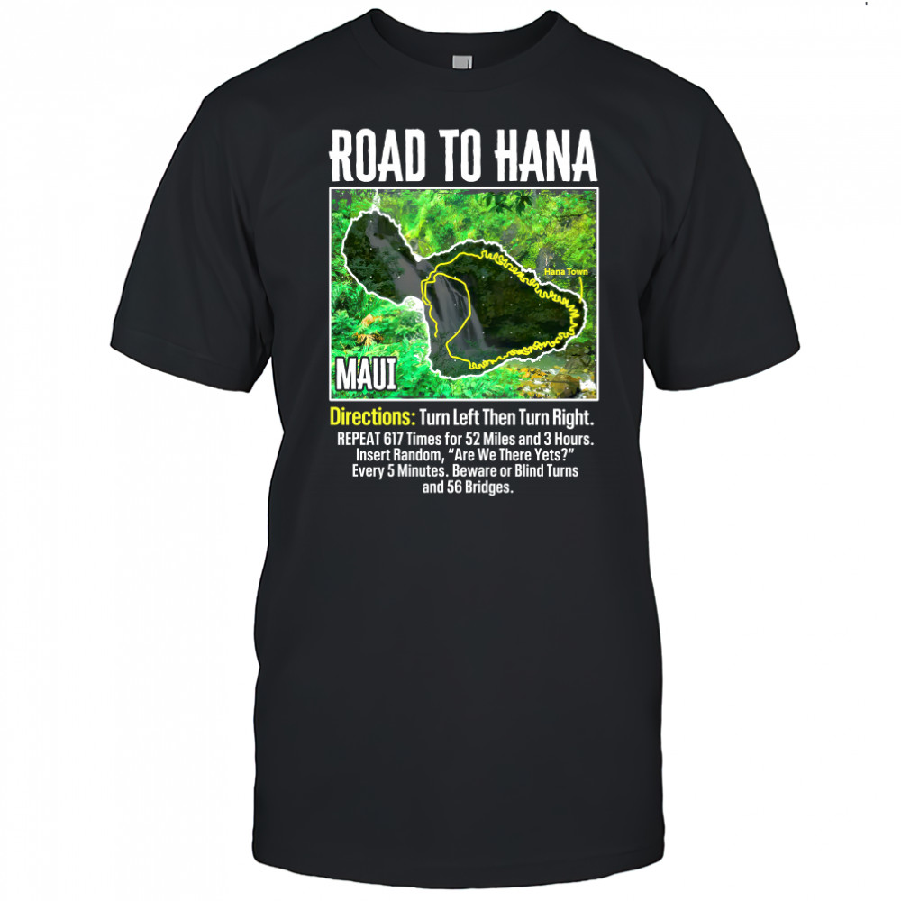 Road to hana map maui island guide hawaii hawaiian shirt