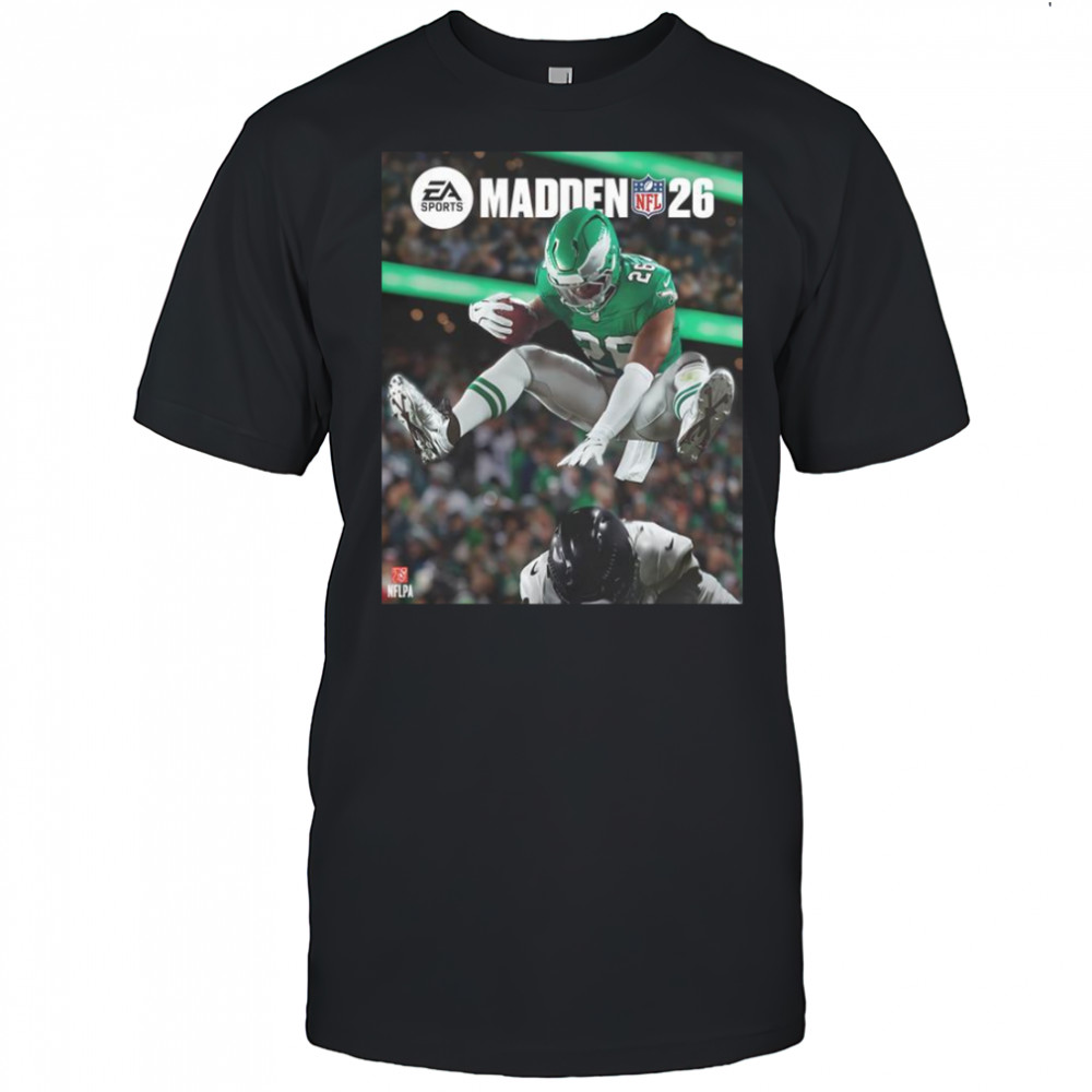 Saquon Barkley Philadelphia Eagles And His Hurdle Grace The Cover Of Madden NFL T-Shirt