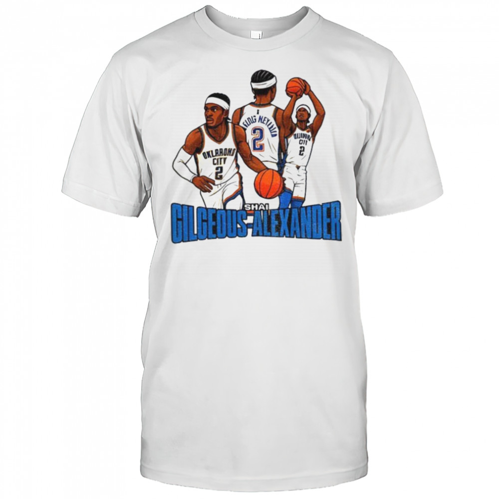 Shai Gilgeous Alexander #2 Oklahoma City Thunder NBA Basketball cartoon graphic shirt