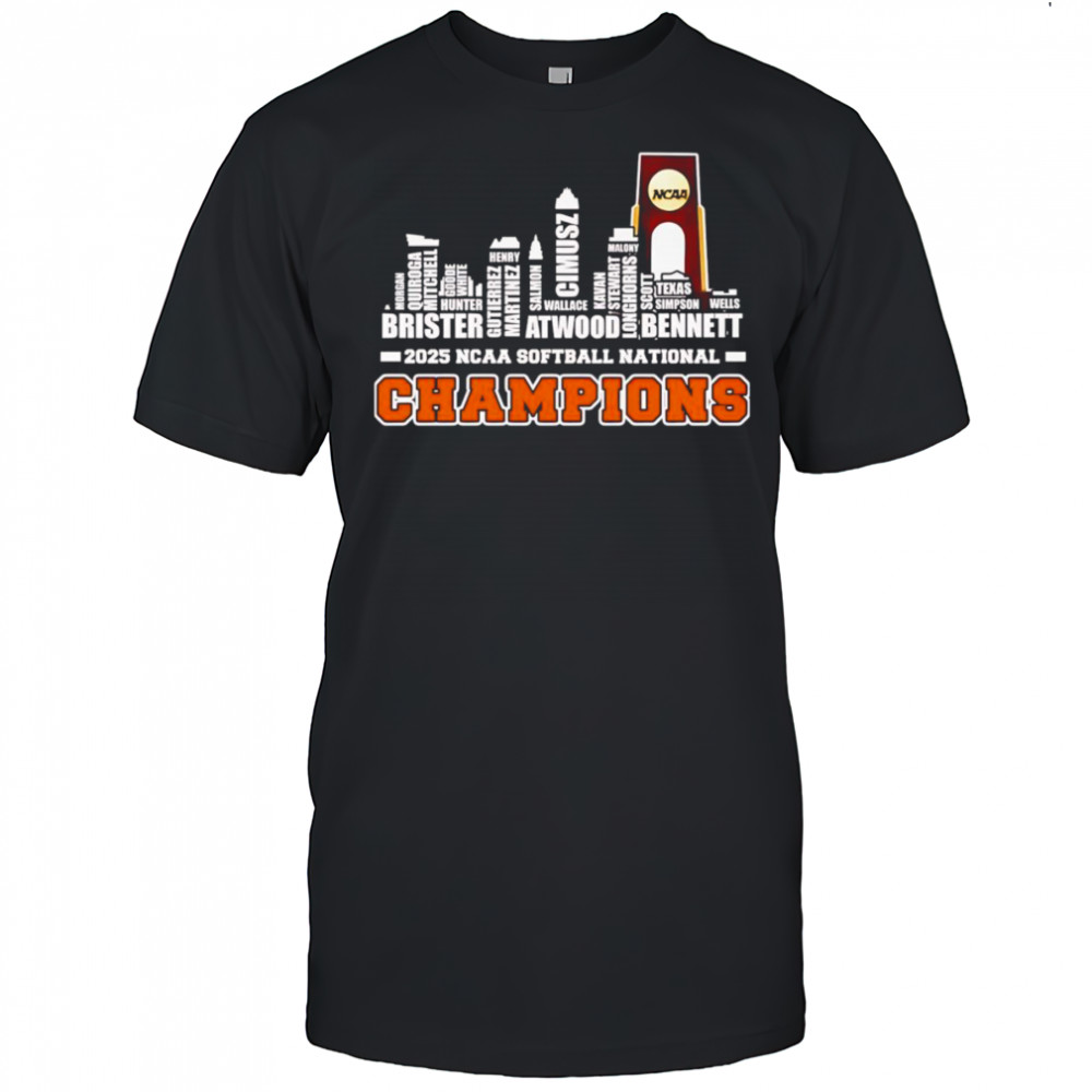 Skyline name 2025 NCAA Softball National Champions Texas Longhorns shirt