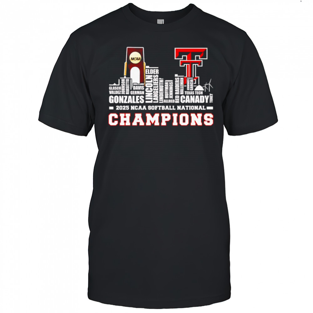 Skyline name 2025 NCAA Softball National Champions Texas Tech Red Raiders shirt