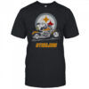 Snoopy And Woodstock Driving Motorbike Pittsburgh Steelers T-Shirt