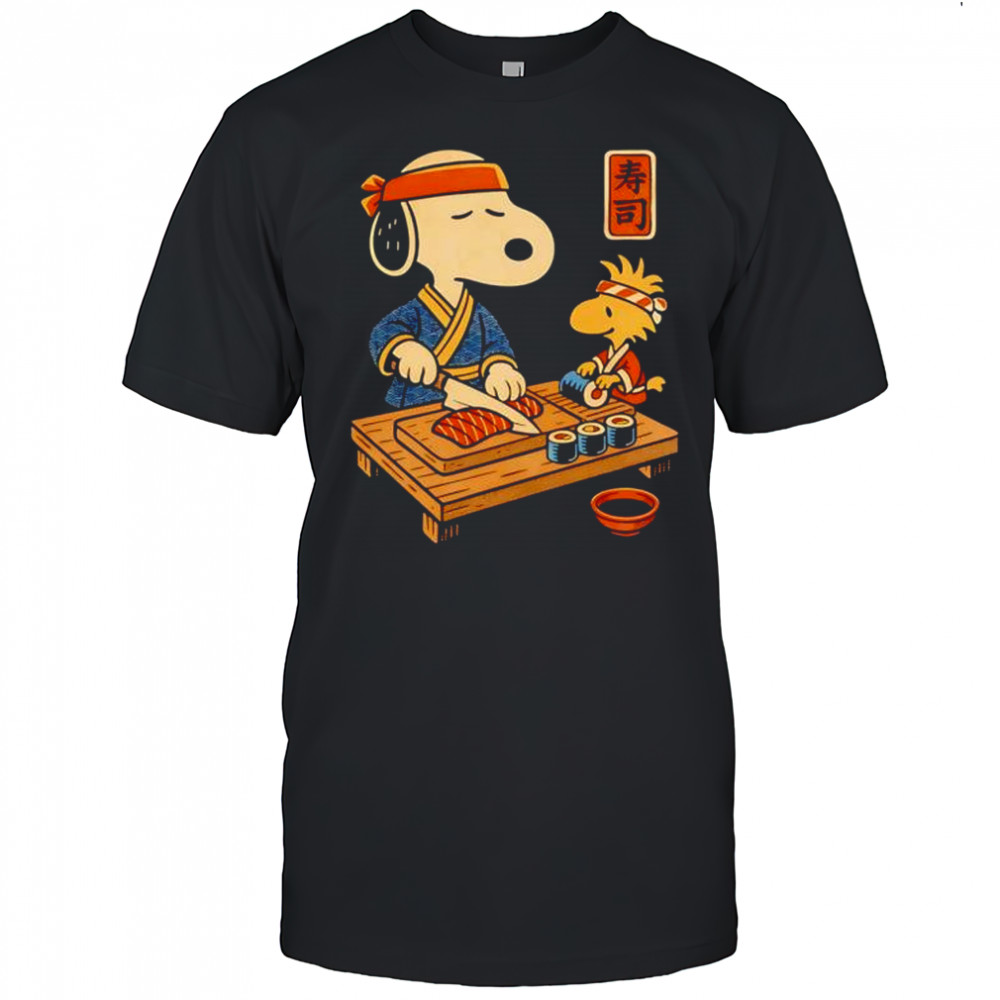 Snoopy and Woodstock sushi Japan food shirt