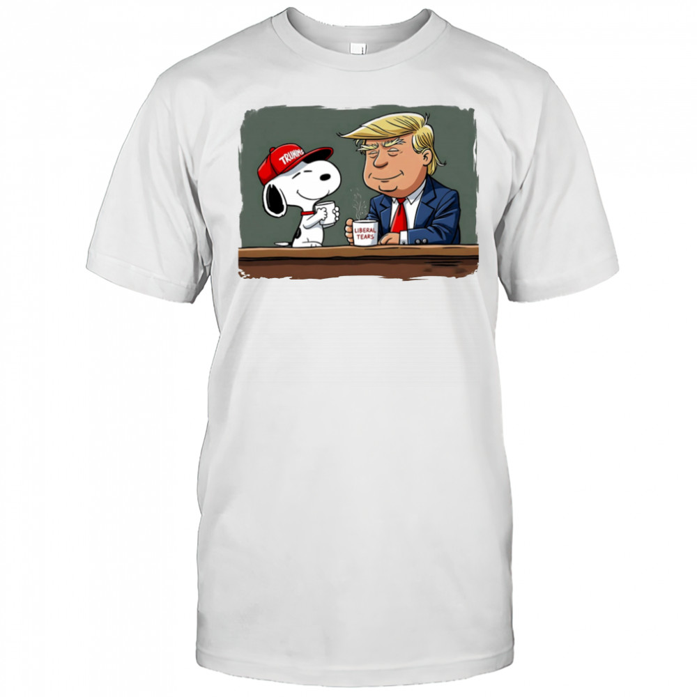 Snoopy Coffee Trump Cartoon Funny Graphic shirt