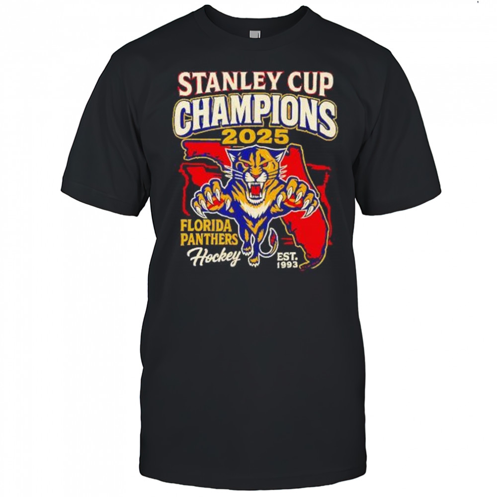 Stanley cup champions 2025 Florida Panthers hockey est 1993 shirt