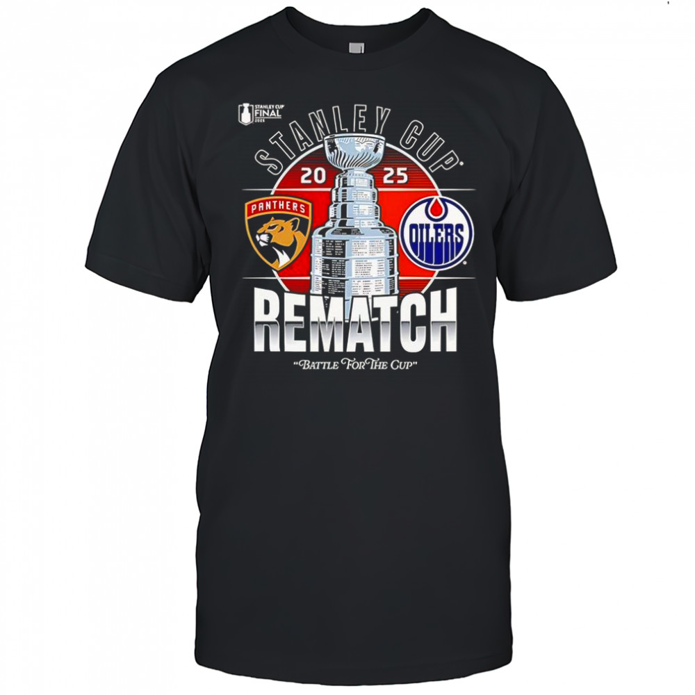 Stanley Cup Final 2025 Florida Panthers Vs Edmonton Oilers Matchup Rematch Logo T-Shirt