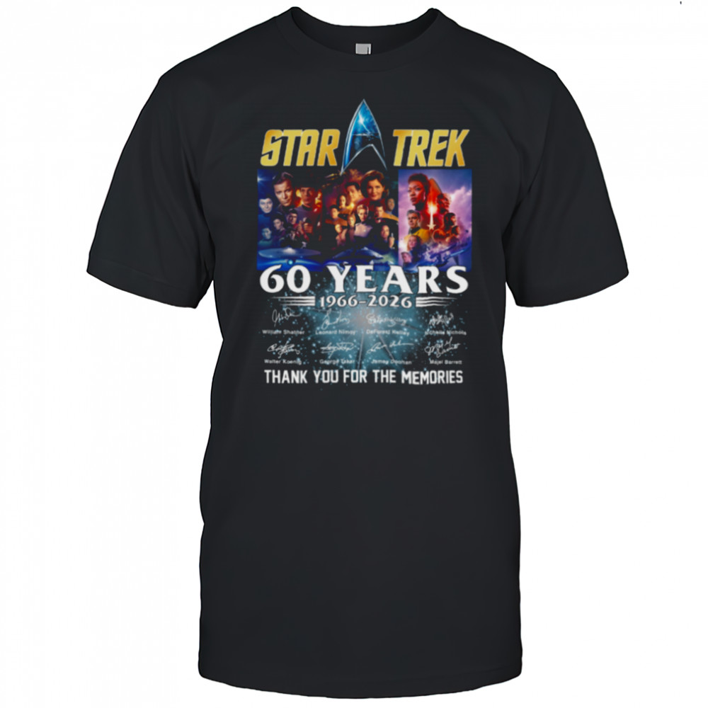 Star Trek 60 Years 1966 2026 Signature Thank You For The Memories T Shirt