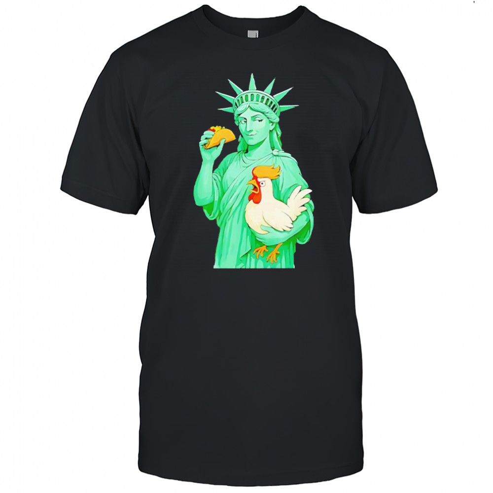 Statue Of Liberty Taco Trump Always Chickens Out Funny 2025 Shirt