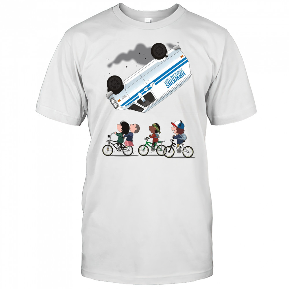 Stranger Things Eleven flip over the Van Hawkins power and light shirt
