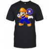 Super Mario holding baseball Houston Astros shirt