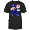 Super Mario holding baseball New York Yankees shirt