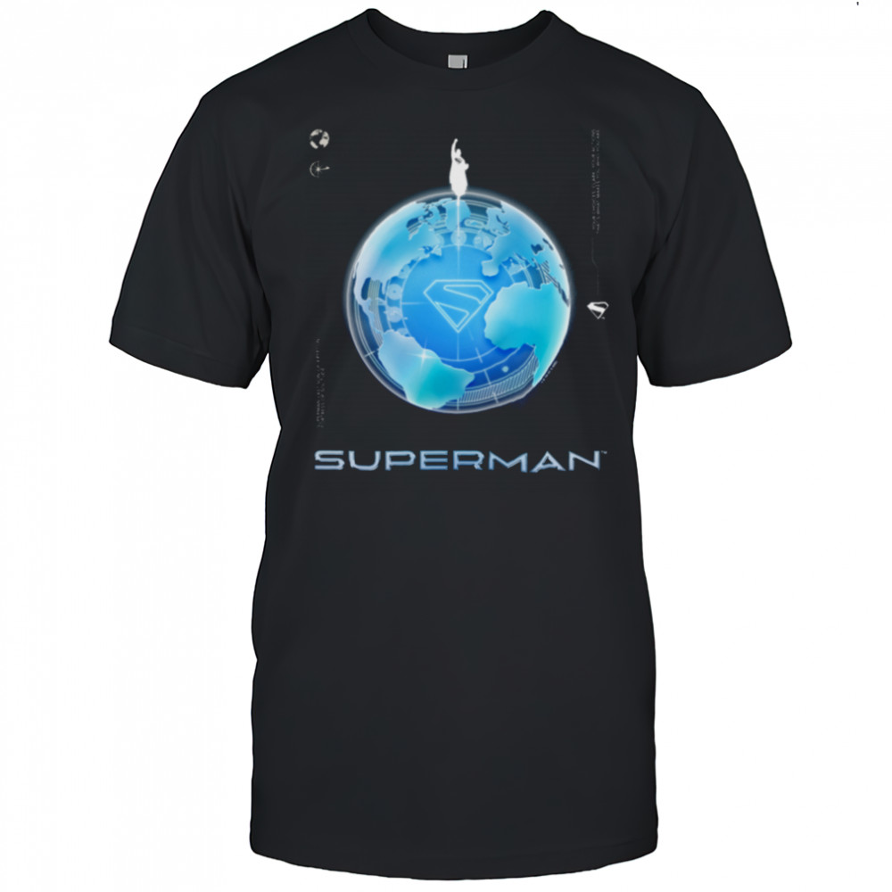 Superman (2025) Blue Chrome Flying Silhouette Logo shirt