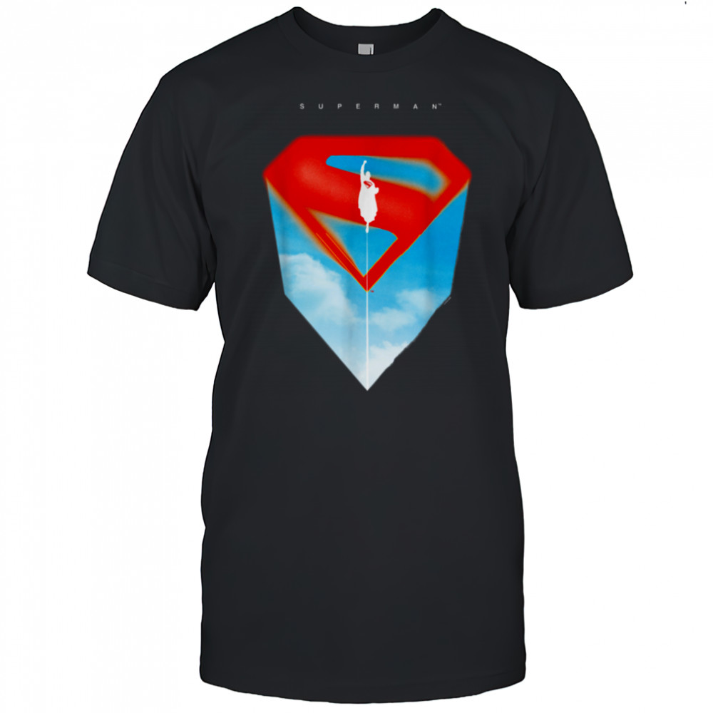 Superman (2025) Flying Silhouette Red S Shield Logo T Shirt