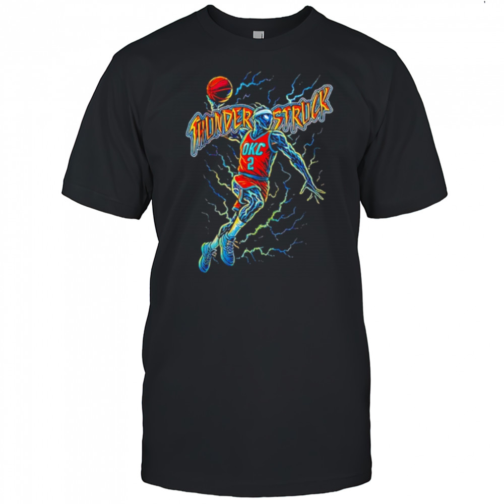 Thunderstruck OKC Basketball SGA skeleton lightning shirt