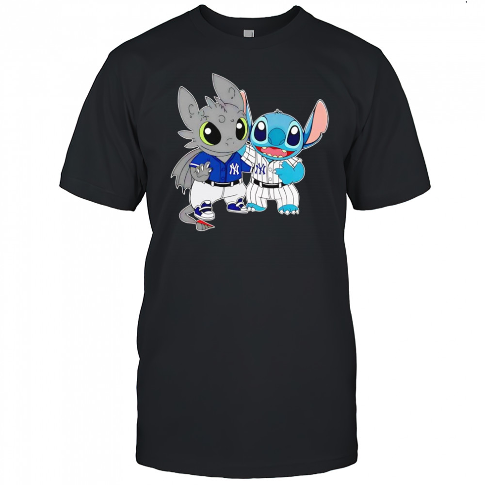 Toothless Night Fury and Stitch New York Yankees shirt