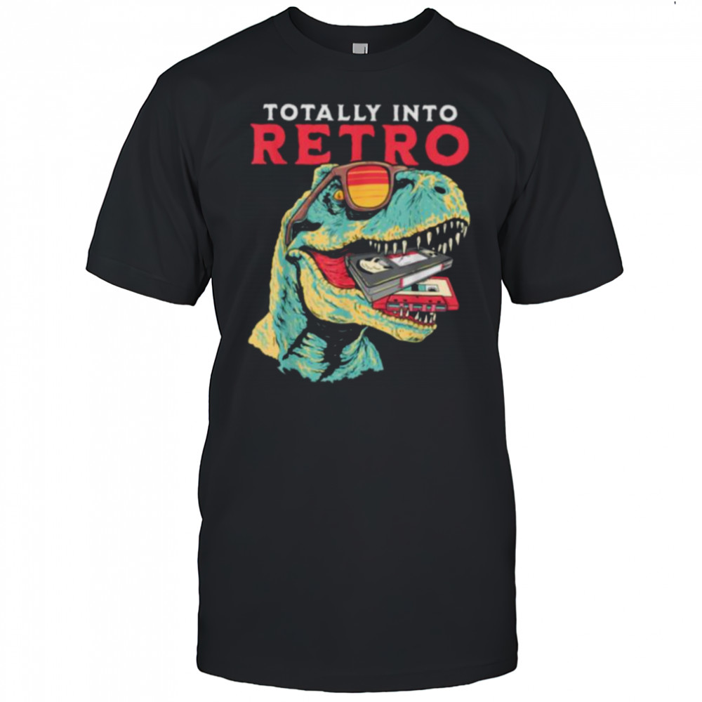 Totally Into Retro Dinosaur T rex VHS Cassette Tape Vintage T Shirt