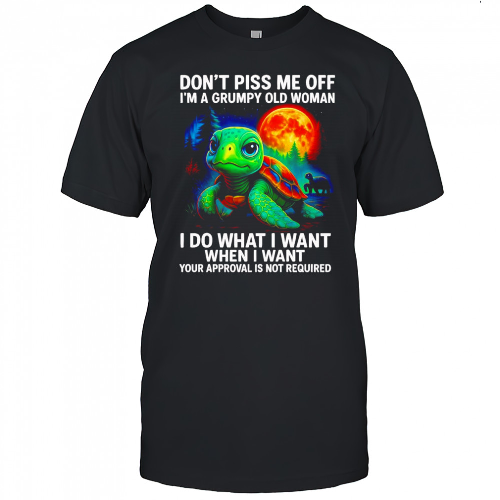 Turtle don’t piss me off I’m a grumpy old woman I do what I want shirt