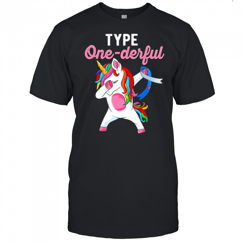 Type Onederful Dabbing Unicorn Diabetes Awareness shirt