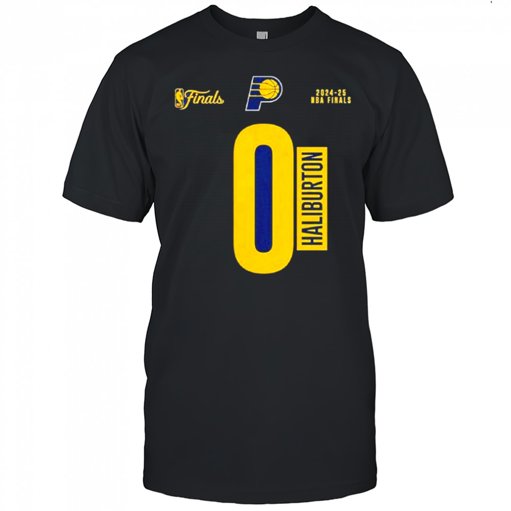 Tyrese Haliburton Indiana Pacers 2025 Nba Finals Court Vision Name & Number T-shirt
