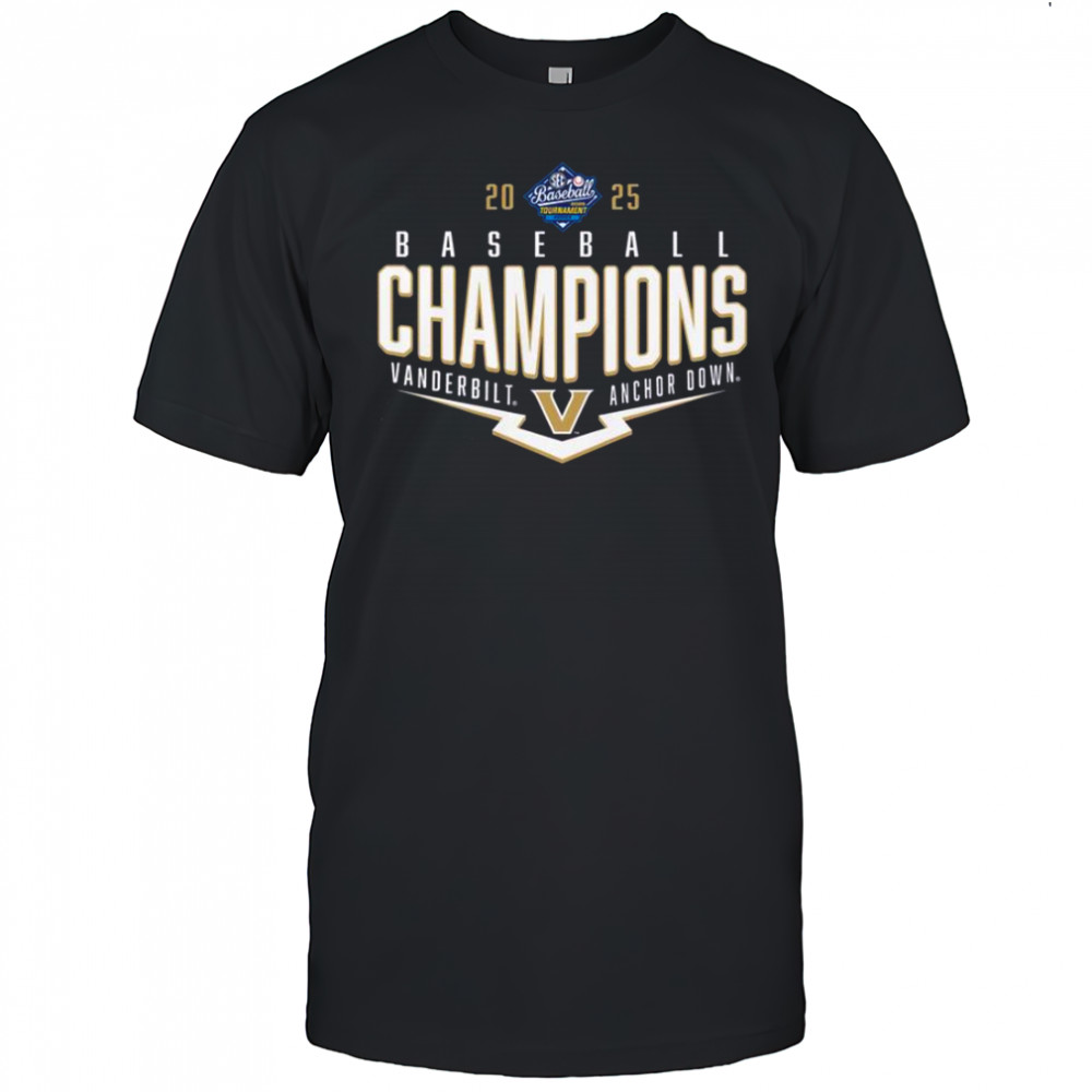 Vanderbilt Commodores 2025 SEC Baseball Conference Tournament Champions Playoff Pitch T-Shirt