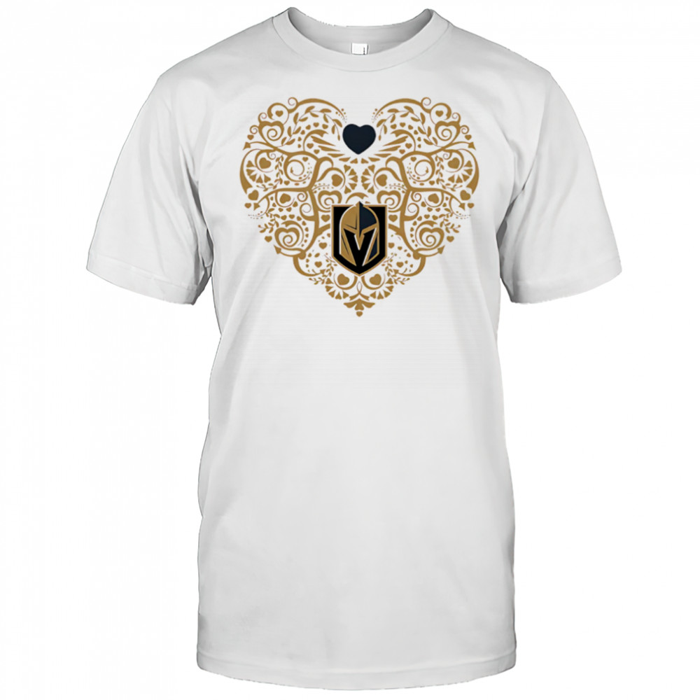 Vegas Golden Knights Floral Pattern Heart logo shirt