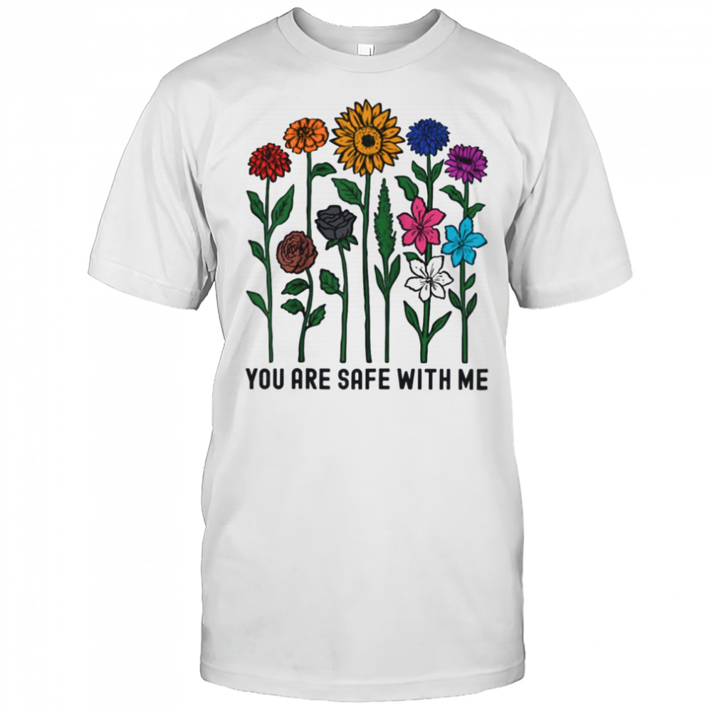 You Are Safe With Me Wildflower LGBTQ Pride Ally You’re Safe Raglan Baseball T-shirt