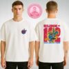 Blink-182 One More Time Tour Tee Featuring Blue Cartoon Rabbit Artwork In Distressed Red Yellow Graphic Style Two Sides Unisex T-Shirt