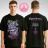 Ghost Skeleton Tour Black Shirt At Skeletour Show In Miami Florida On July 13 2025 With Purple Skull Artwork Two Sides Unisex T-Shirt