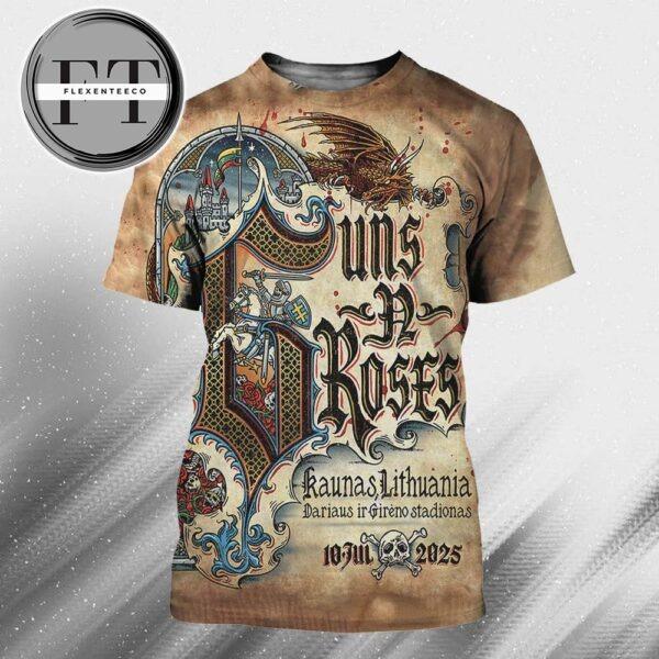 Guns N Roses At Darius And Girenas Stadium In Kaunas LT On July 10 2025 All Over Print Shirt Guns N Roses At Darius And Girenas Stadium In Kaunas LT On July 10 2025 All Over Print Shirt
