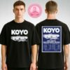Koyo Tour Dates Poster At Velvet Underground In Toronto, ON On October 23 2025 – Retro Car And Pin-Up Girl Style Two Sides Unisex T-Shirt