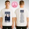 Oasis Merch Live World Tour 2025 With Blue Portrait Design Featuring Global Cities Back Print Official Concert Merch Two Sides Unisex T-Shirt