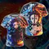 Tanjiro Sun and Water Breathing Techniques Demon Slayer All Over Print T-shirt