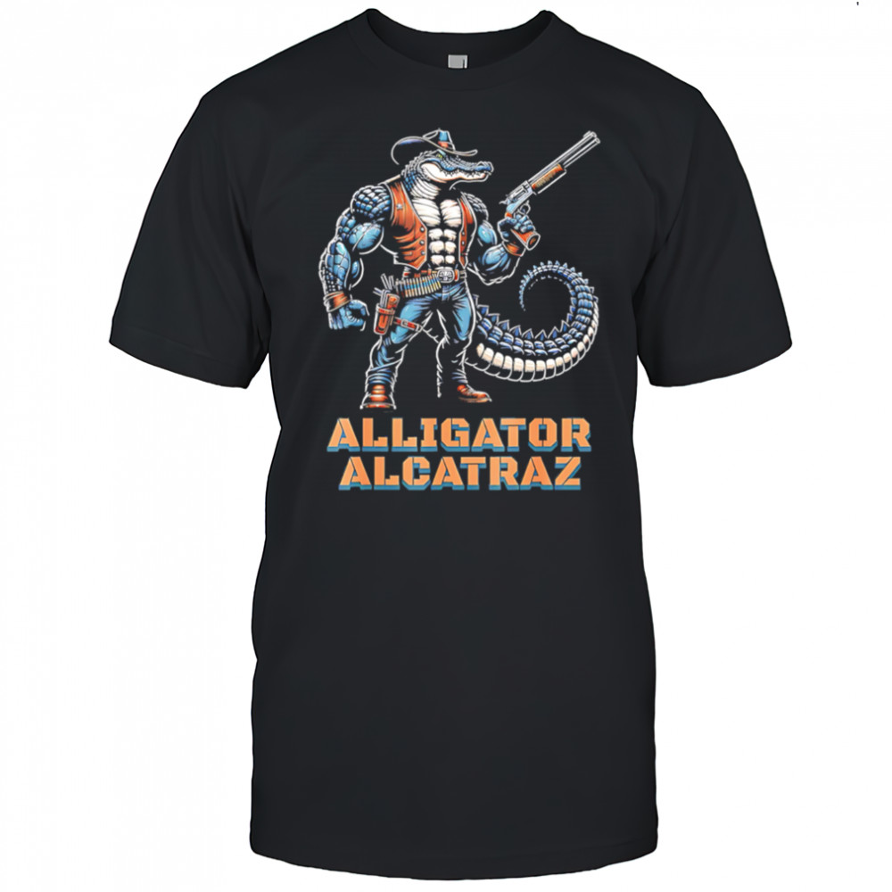 Alligator alcatraz crocodile cowboy gun shirt