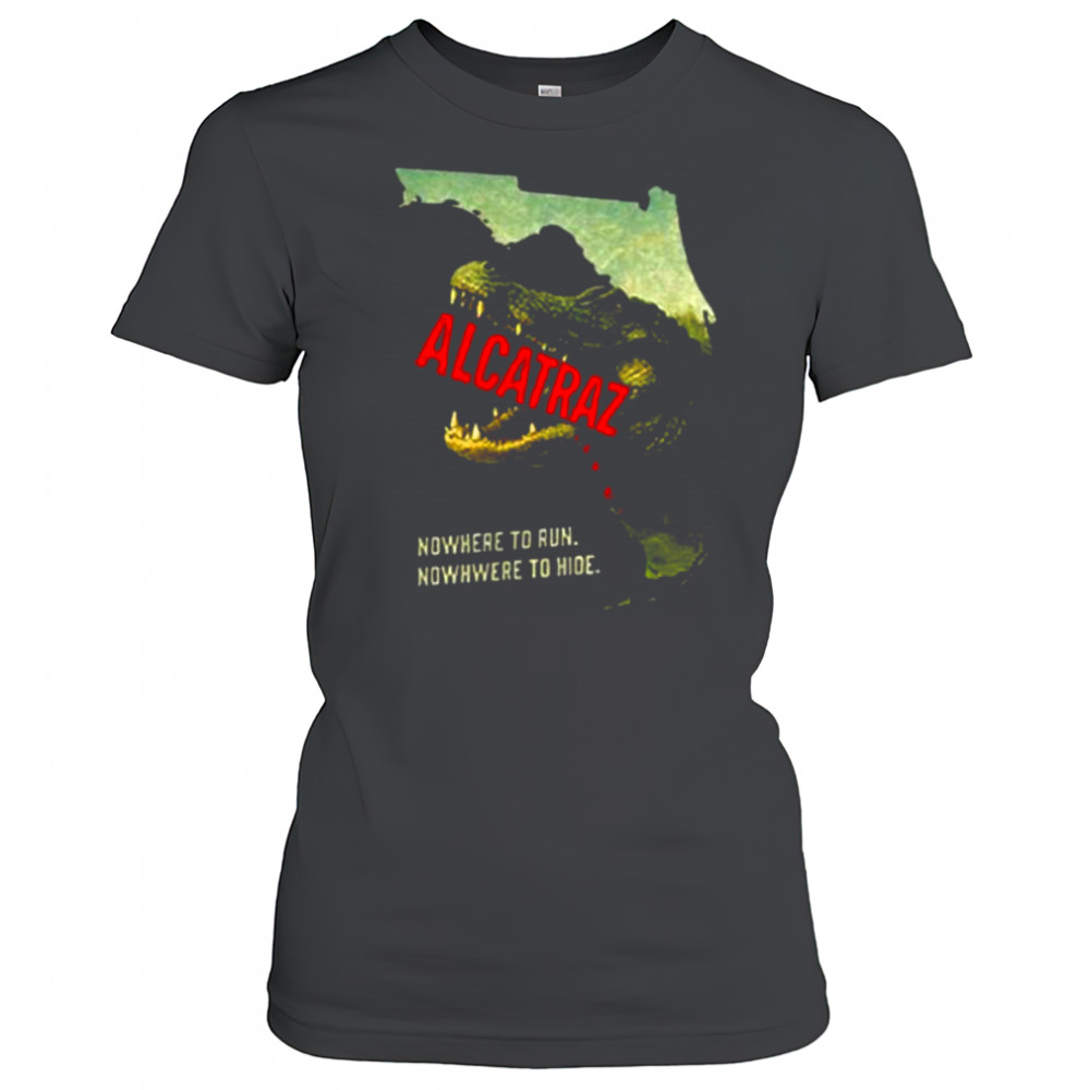 Alligator Alcatraz with US flag and Florida state flag shirt