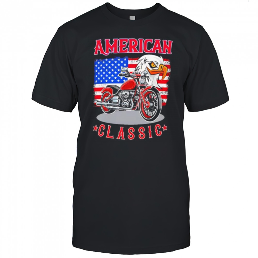 American Classic Moto Eagle American flag retro shirt