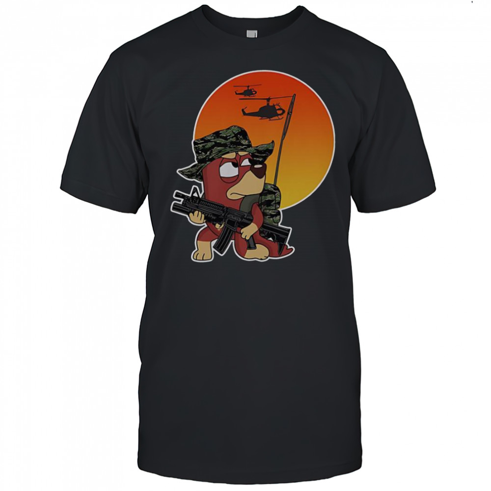 Bluey Bingo Rusty Military T-Shirt