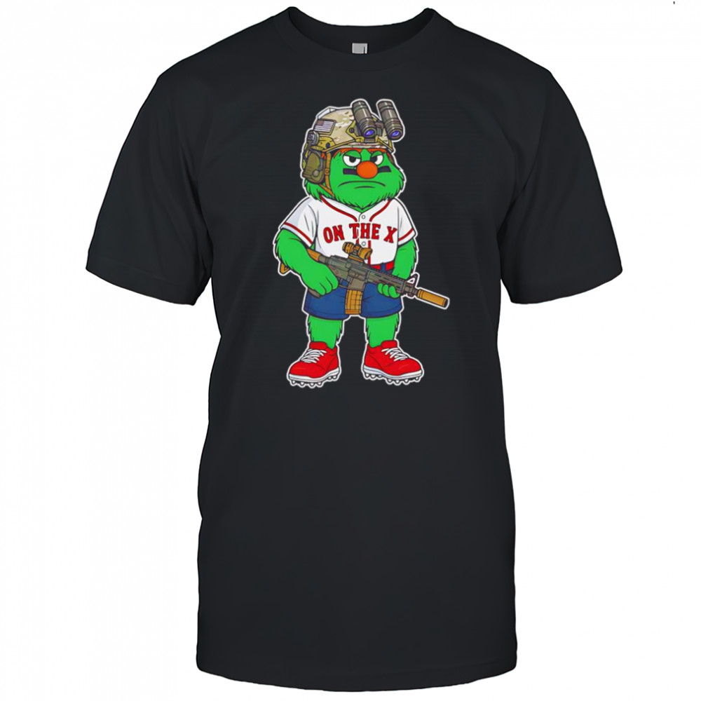 BOS Wally mascot on the X shirt