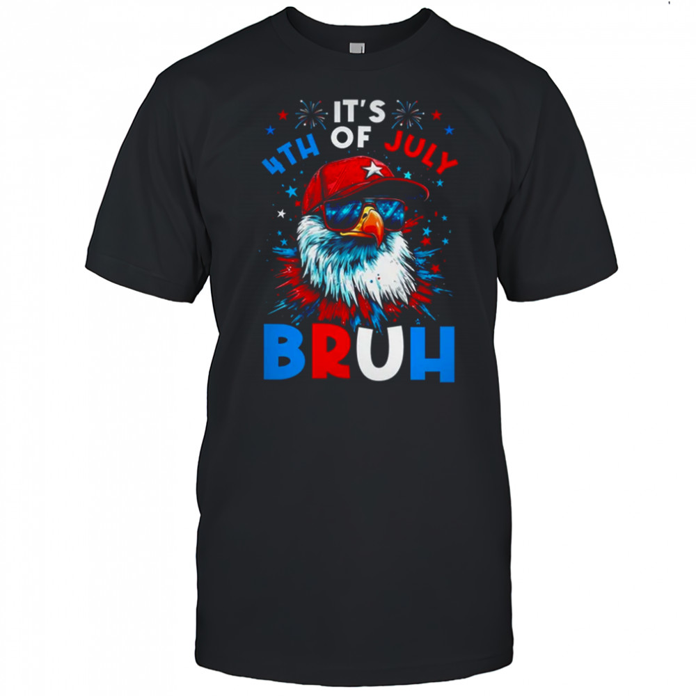Bruh 4th Of July Boys Kids Fourth Of July Bald Eagle shirt