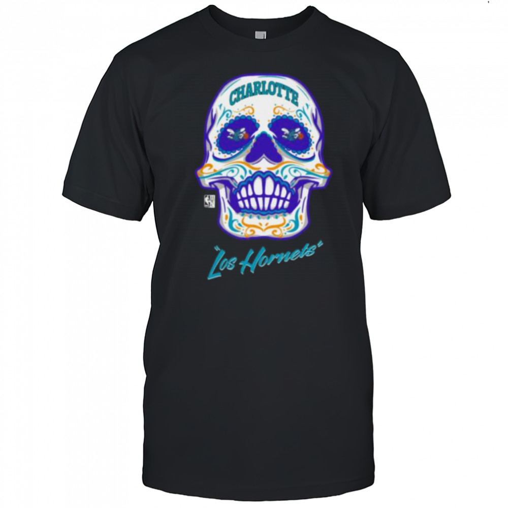 Charlotte Hornets Mitchell & Ness Hardwood Classics Sugar Skull Hometown Shirt